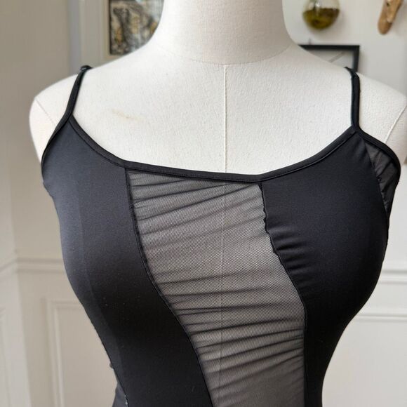 Vintage Frederick’s of Hollywood Black Sheer Panel Negligee Nightgown Trumpet Cu - Picture 2 of 7